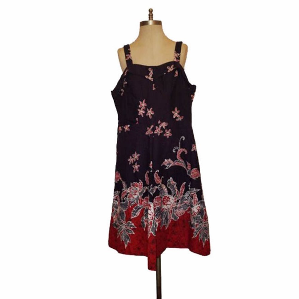Vtg 70s Floral Print Cotton Sundress 16